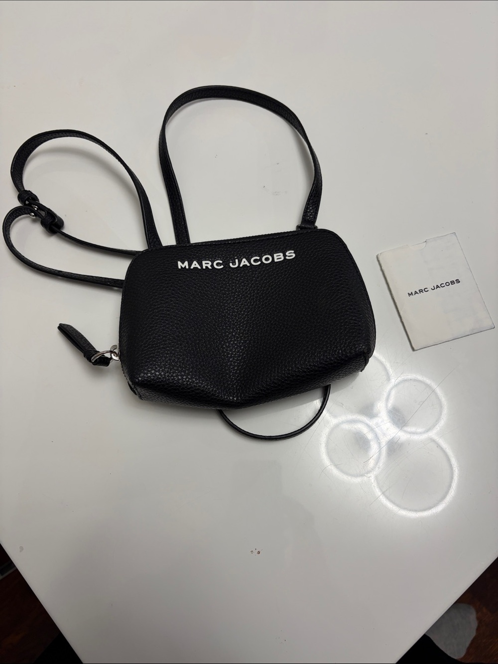 Marc Jacobs Black Pebbled Leather Mini Messenger Crossbody